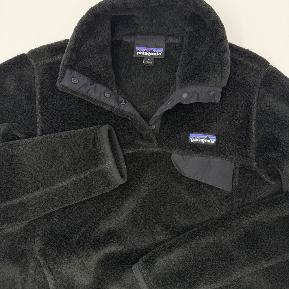 Patagonia Re-Tool Snap-T Pullover Fleece Jacket Black Womens Small 25442